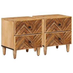 vidaXL Bedside Table 2 pcs Brown 40 x 33.5 x 46 cm Solid Mango Wood