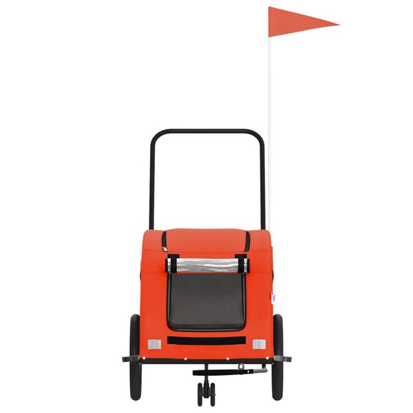 vidaXL Pet Bike Trailer Orange Oxford Fabric and Iron