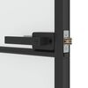 vidaXL Interior Door Slim Black 76x201.5 cm Tempered Glass and Aluminium