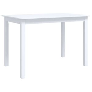 vidaXL Dining Table | White | Solid rubber wood frame, MDF top | Medium