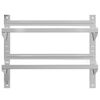 vidaXL 2-Tier Wall Shelf 75x40x60 cm Silver Stainless Steel