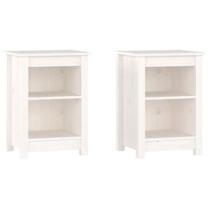 vidaXL Bedside Cabinets 2 pcs White 40x35x55 cm Solid Wood Pine