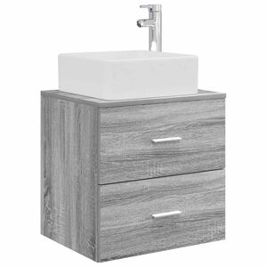 vidaXL Wall-Mounted Sink Vanity Grey Sonoma 53 x 34.5 x 63 cm