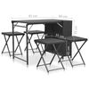 vidaXL 5 Piece Folding Outdoor Dining Set Poly Rattan Black