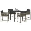 vidaXL Garden Dining Set 5 pcs Grey Poly Rattan