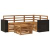 vidaXL Outdoor Sofa Set 5 pcs Natural 59 x 59 x 37 cm Polyester