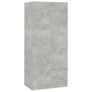 vidaXL Wardrobe Concrete Grey 80x52x180 cm Engineered Wood