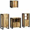vidaXL Bathroom Furniture Set 4 pcs Brown and Black Solid Mango Wood