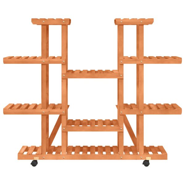 vidaXL Flower Stand with Wheels 110x25x115 cm Solid Wood Fir