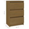 vidaXL Bedside Cabinet Honey Brown 40x29.5x64 cm Solid Pine Wood