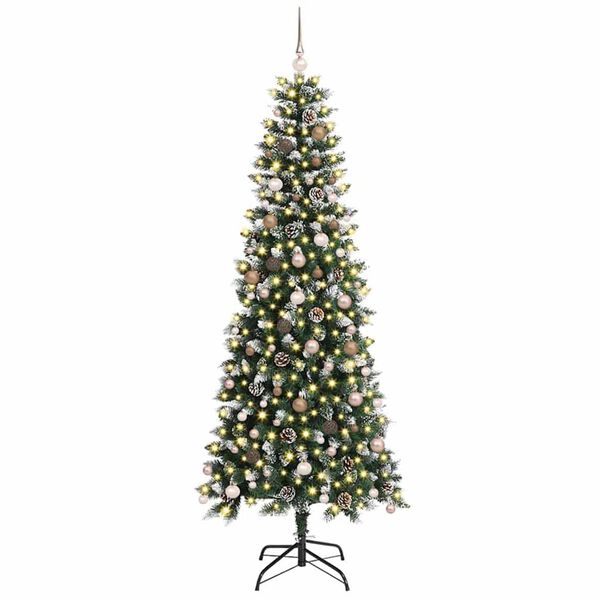 vidaXL Artificial Christmas Tree with 300 LEDs with Stand Green 240 cm