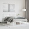 vidaXL Metal Bed Frame without Mattress with Headboard White 140x200cm