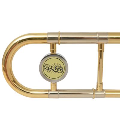 vidaXL Trombone Yellow Brass with Gold Lacquer Bb