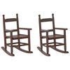 vidaXL Rocking Chairs for Children 2 pcs Brown Solid Wood Poplar