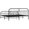 vidaXL Metal Bed Frame without Mattress with Footboard Black 200x200cm