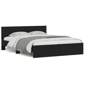 vidaXL Bed Frame without Mattress Black 140x190 cm