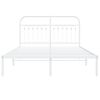 vidaXL Metal Bed Frame without Mattress with Headboard White 135x190cm