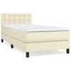 vidaXL Box Spring Bed with Mattress Cream 80x200 cm Faux Leather