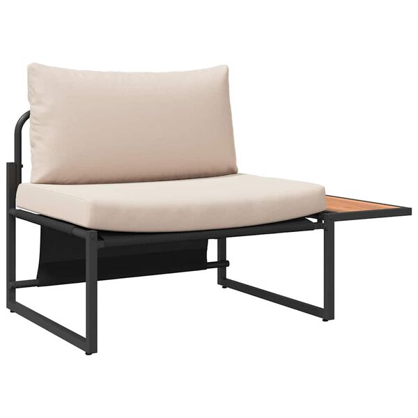 vidaXL Garden Sofa Set 2 pcs Taupe Steel