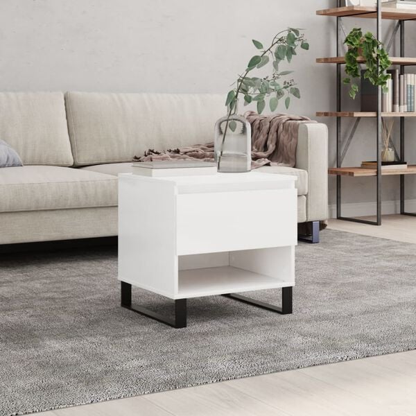 vidaXL Coffee Table High Gloss White 50x46x50 cm Engineered Wood
