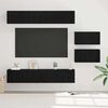 vidaXL TV Cabinet Set Wall-mounted 6 pcs Black Oak Engineered Wood