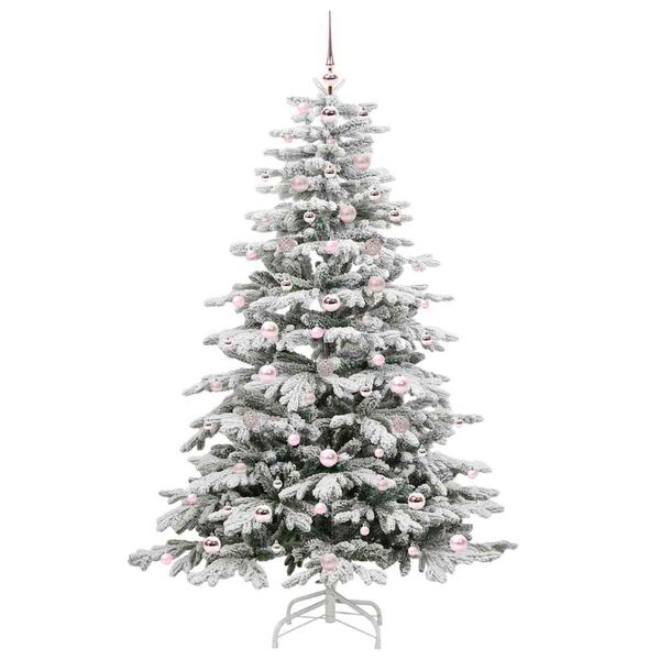 vidaXL Artificial Hinged Christmas Tree White 180 cm PE and PVC