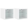 vidaXL TV Wall Cabinets with LED Lights 2 pcs White 30x28.5x30 cm