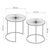 Rousseau 2 Piece Side Table Set Livios Metal Grey and Copper