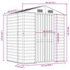 vidaXL Garden Shed Brown 191x130x198 cm Galvanised Steel