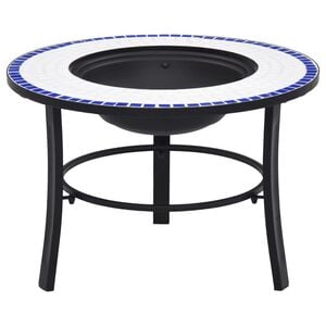 vidaXl Mosaic Fire Pit Blue and White 68cm Ceramic