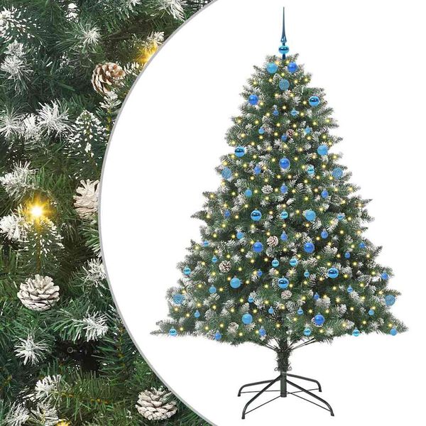 vidaXL Artificial Christmas Tree with 300 LEDs with Stand Green 210 cm