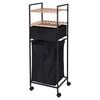 Bathroom Solutions Storage Rack with 2 Shelves and Laundry Basket Bamboo 109 cm