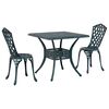 vidaXL Garden Table Set 3 pcs Green Cast Aluminium