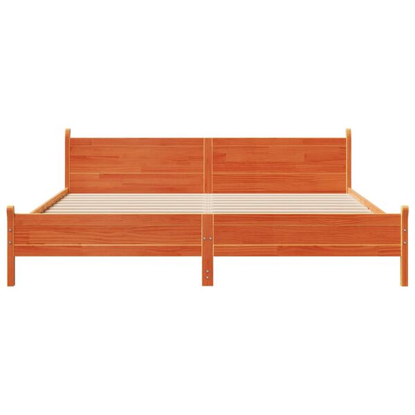 vidaXL Bed Frame without Mattress Wax Brown 180x200 cm Super King Solid Wood Pine