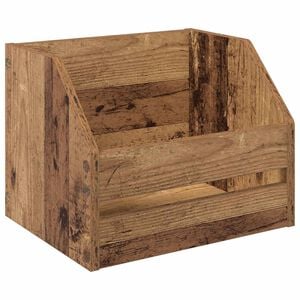 vidaXL Vinyl Album Box Old Wood 38 x 30 x 29 cm Engineered Wood