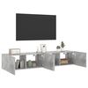 vidaXL TV Wall Cabinets with LED Lights 2 pcs Concrete Grey 80x35x31 cm