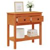 vidaXL Console Table Wax Brown 75 x 35 x 75 cm Soild Pine Wood