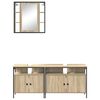 vidaXL Bathroom Furniture Set with Shelf 3 pcs Brown Engineered wood