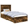 vidaXL Bed Frame with Drawer Smoked Oak 90 x 190 cm Engineered Wood