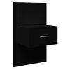 vidaXL Wall-mounted Bedside Cabinet with LED Lights Black