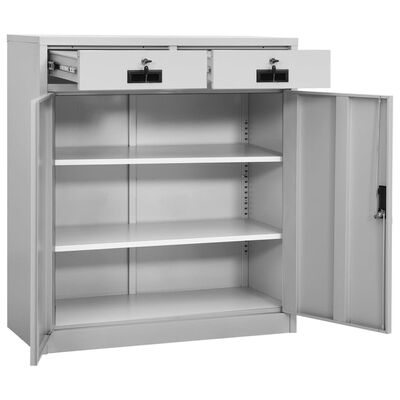 vidaXL Office Cabinet Light Grey 90x40x102 cm Steel