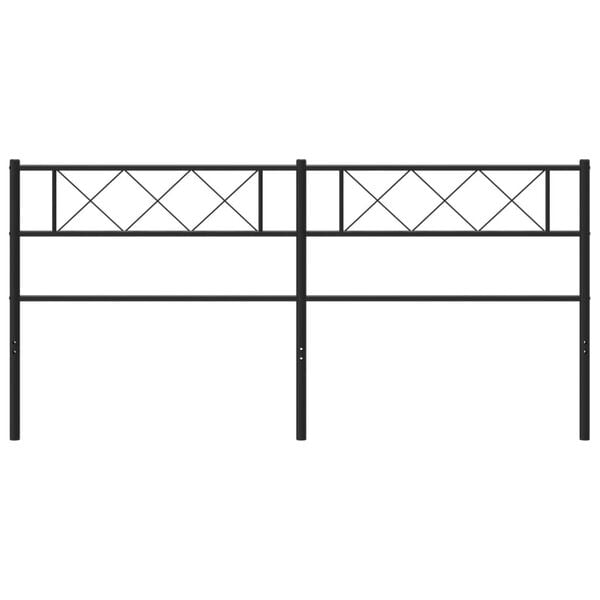 vidaXL Metal Replace Headboard Black 200 cm