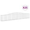 vidaXL Arched Gabion Baskets 25 pcs 400x30x60/80 cm Galvanised Iron