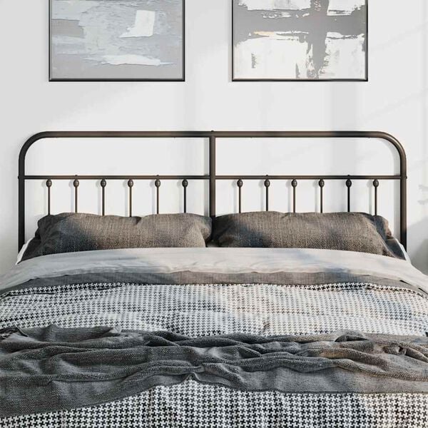 vidaXL Metal Replace Headboard Black 180 cm