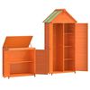 vidaXL 2 Piece Garden Tool Shed Set Brown Solid Wood Pine