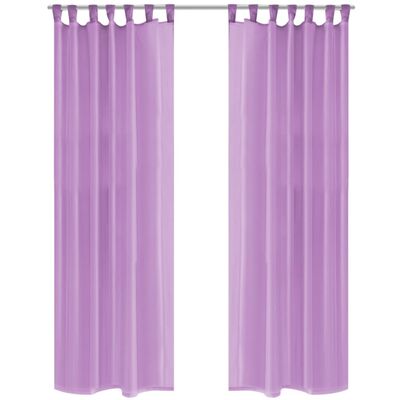 vidaXL Voile Curtains 2 pcs 140x245 cm Lilac