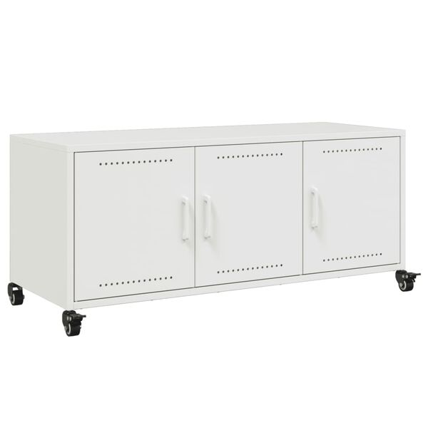 vidaXL TV Cabinet White 100.5x39x43.5 cm Steel