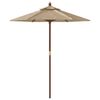 vidaXL Garden Parasol with Wooden Pole Taupe 196x231 cm