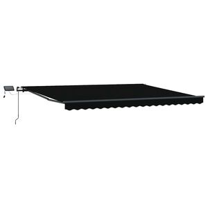 vidaXL Retractable Awning Black 400 x 300 cm Fabric and Aluminium