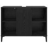 vidaXL Sink cabinet Black Oak 80 x 33 x 60 cm Engineered Wood and Iron